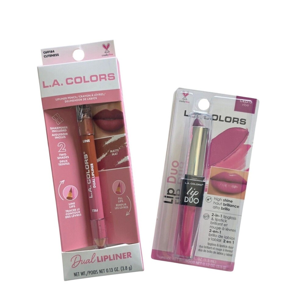 L.A.Colors Dual Lip Liner Cuteness & Vibe Lip Duo 2pk
